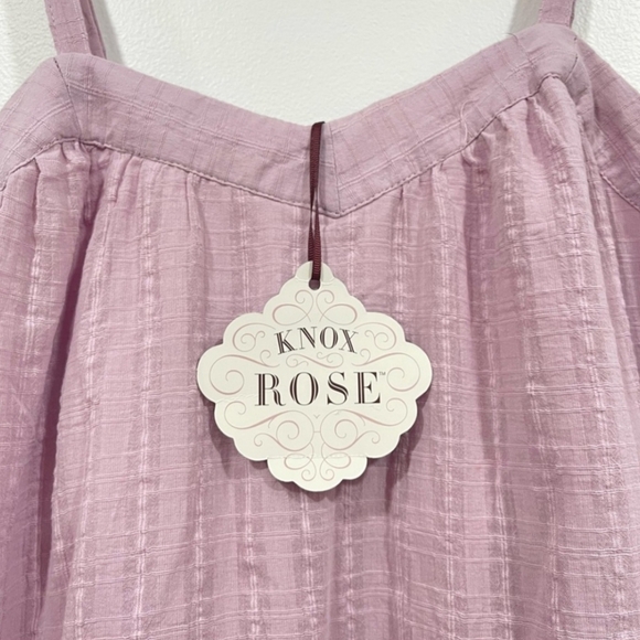 NWT Knox Rose Pink Tiered Sleeveless Cottagecore Cotton Midi A Line Dress 1X - Picture 3 of 5